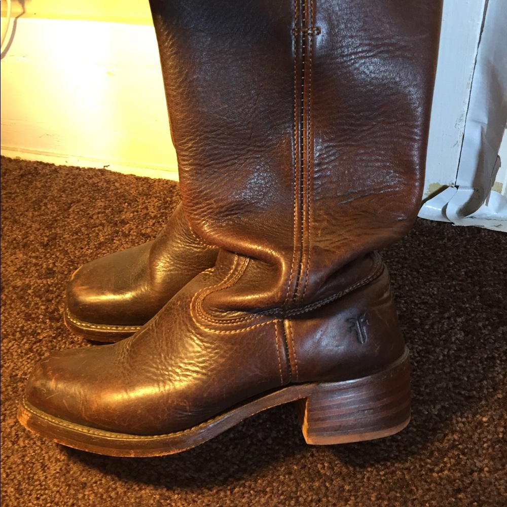 Frye campus boots brown mid calf 8